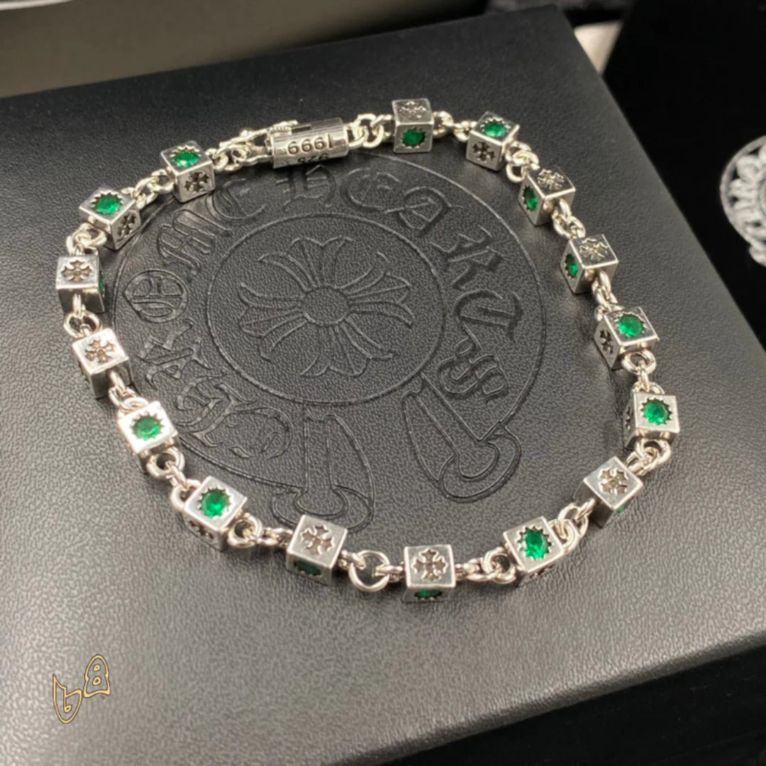 CH Silver Dice Bracelet - CH0053 - Green image