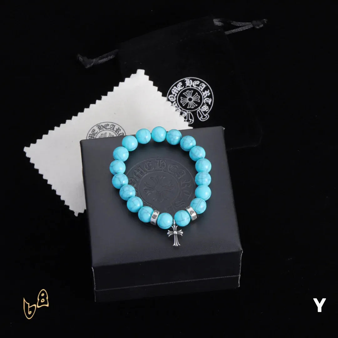 CH Beaded Cross Bracelet - CH0070 - Blue image