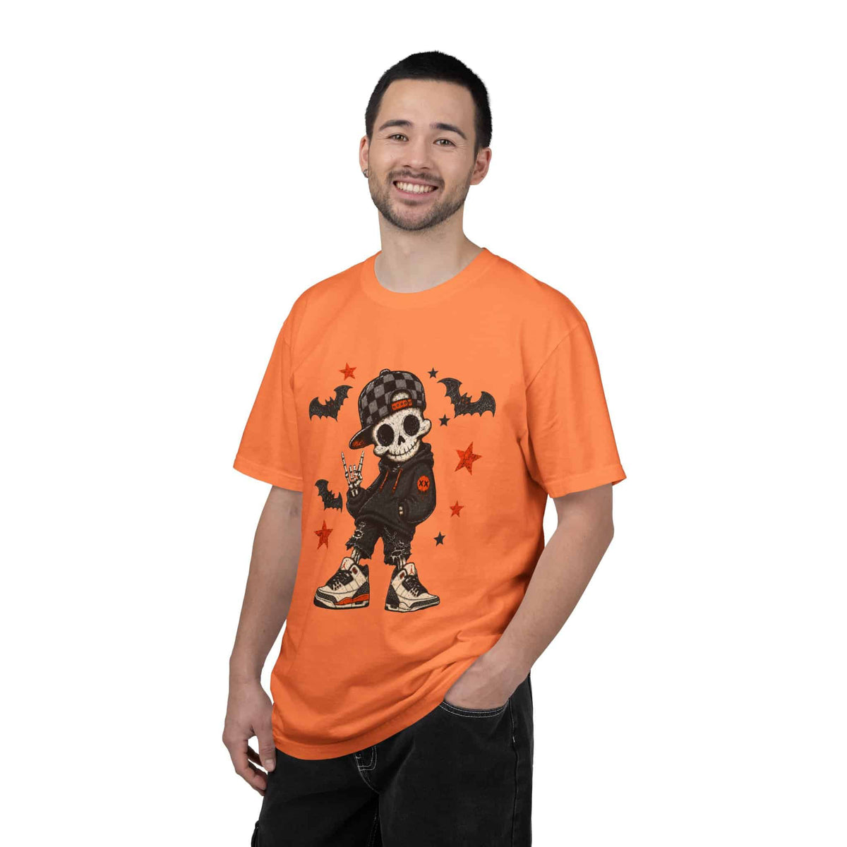 Boy Skeleton Halloween Unisex Garment-Dyed T-shirt image 11