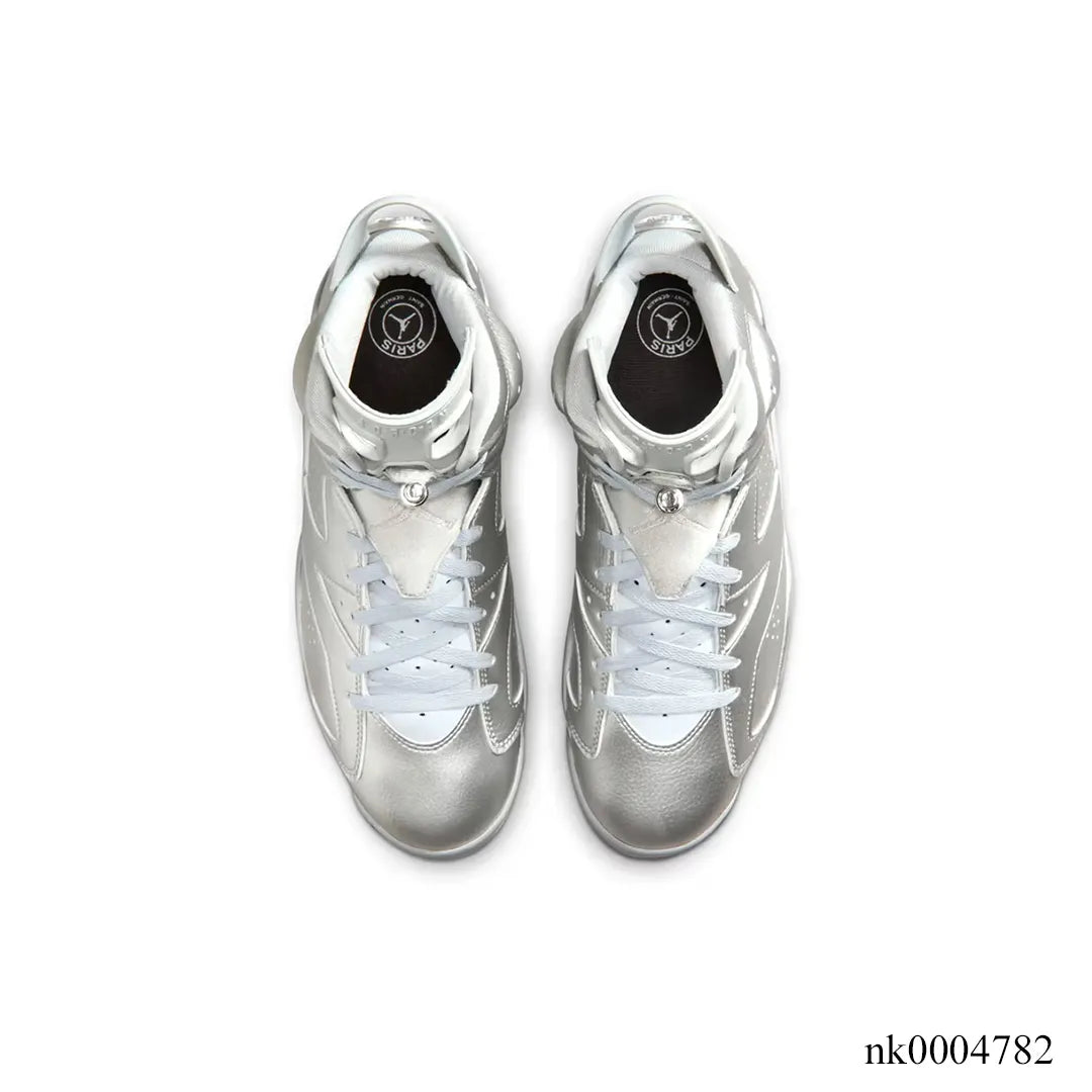 PSG x AJ 6 Metallic Silver Shoes Sneakers - nk0004782 image 3