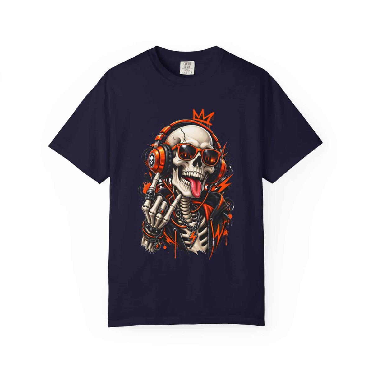 Neon Skull DJ Unisex Garment-Dyed T-shirt image 114