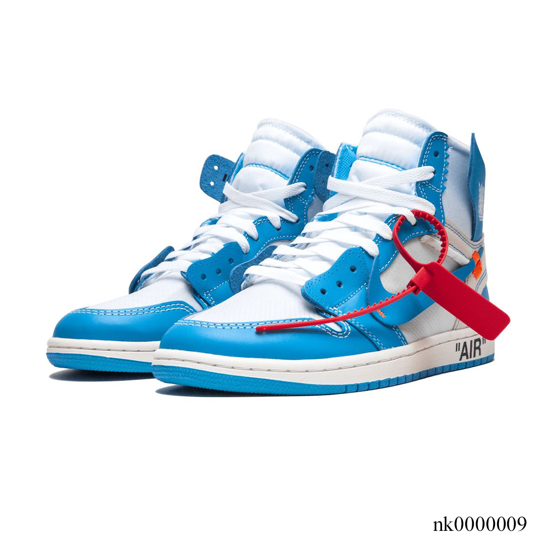 OW x AJ 1 High OG UNC Shoes Sneakers – nk0000009 image 1