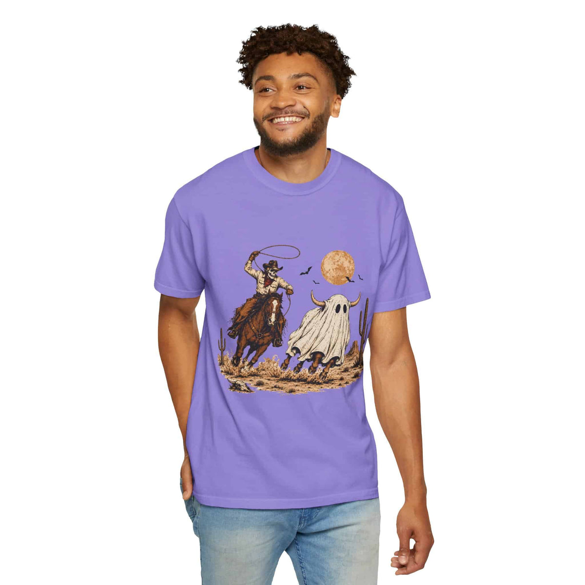 Halloween Basketball Skeleton Unisex Garment-Dyed T-shirt image 82