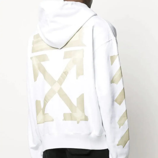 OW Diagonal Tape Arrows Hoodie in White - 349 - owf0000349 image 2