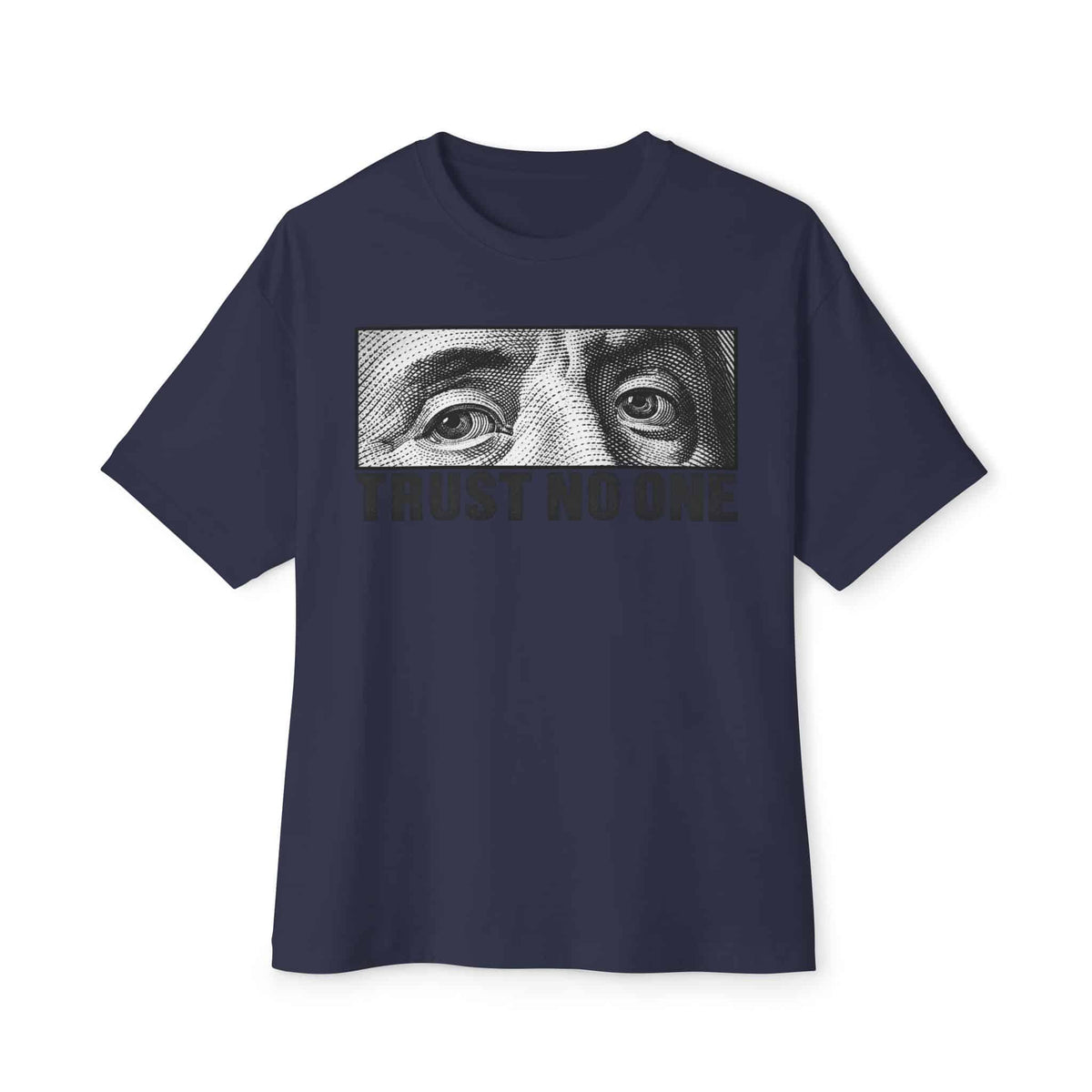 Graphic Print Unisex Oversized Boxy Tee - POD0039 - Navy, S image