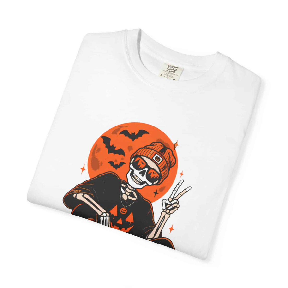 Retro Skater Skeleton Halloween Unisex Garment-Dyed T-shirt image 86