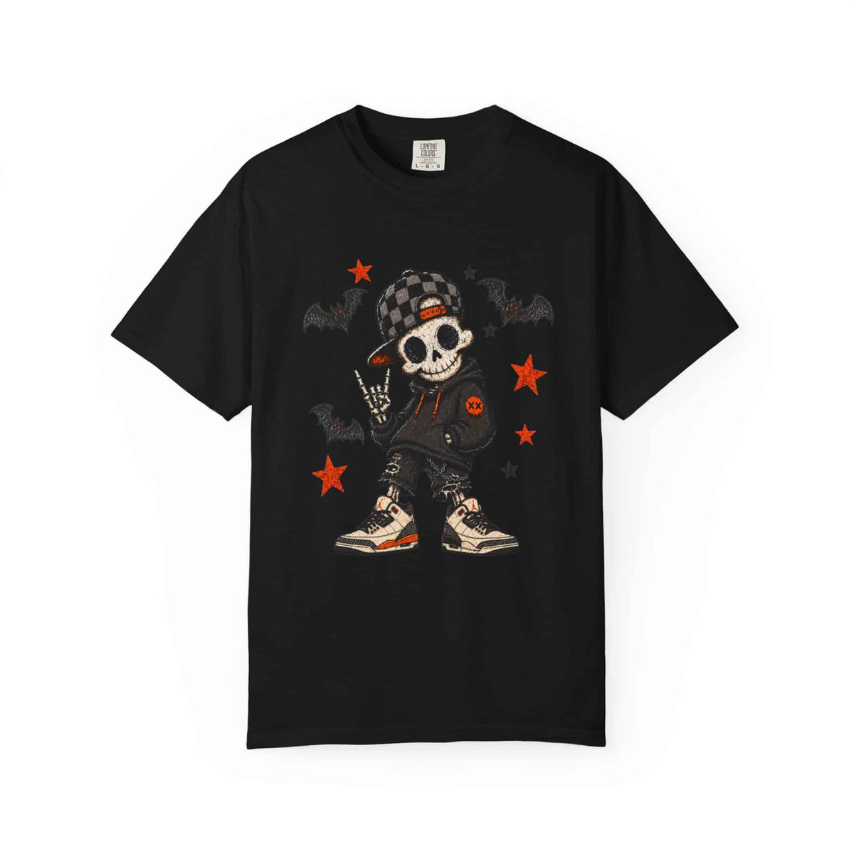 Boy Skeleton Halloween Unisex Garment-Dyed T-shirt image 0