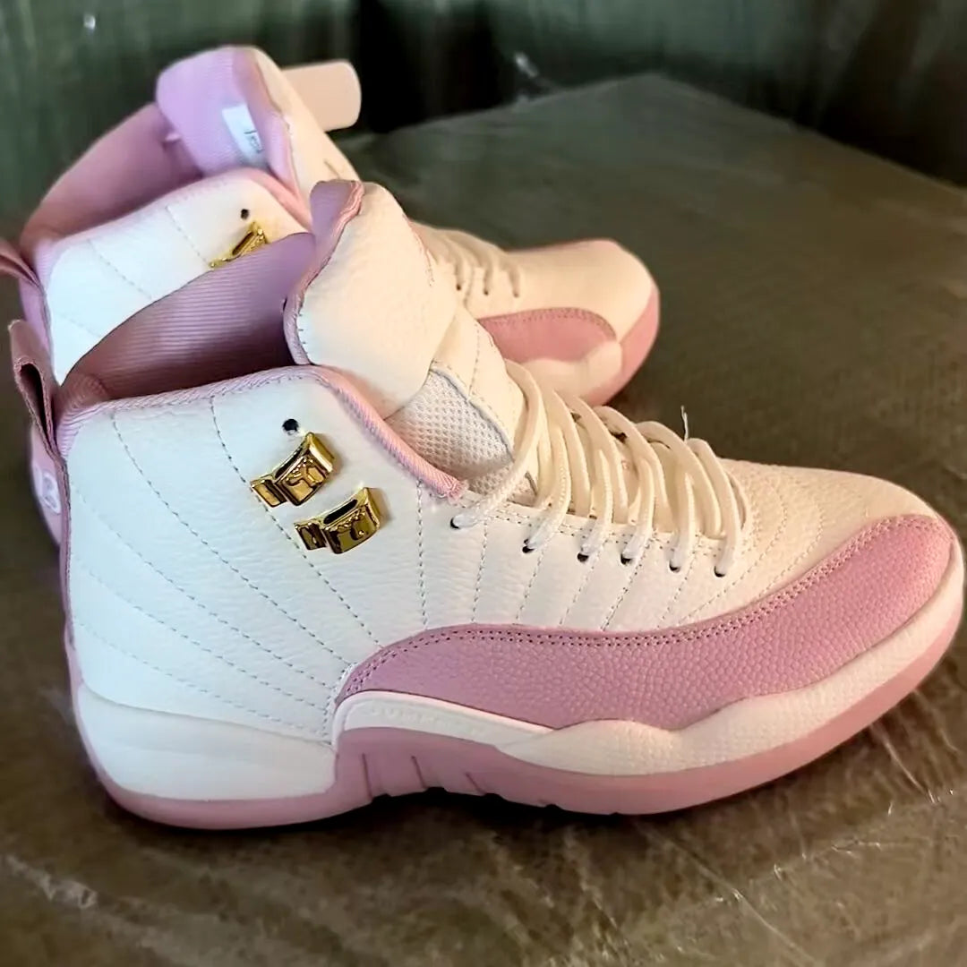 AJ 12 White Pink Shoes Sneakers - nk0004590 image 4