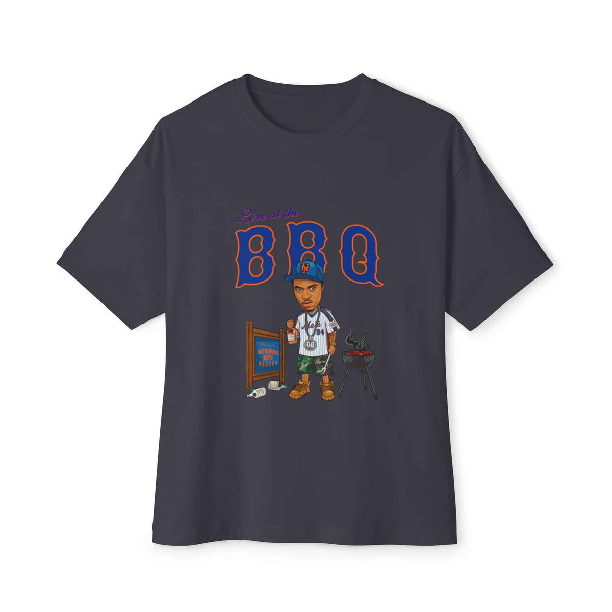 Rap Nas Live At The BBQ Unisex Oversized Boxy Tee image 12