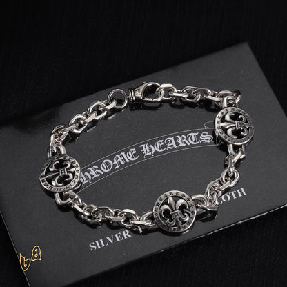 CH Cross Flower Chain Bracelet - CH0081 - Silver 2 image