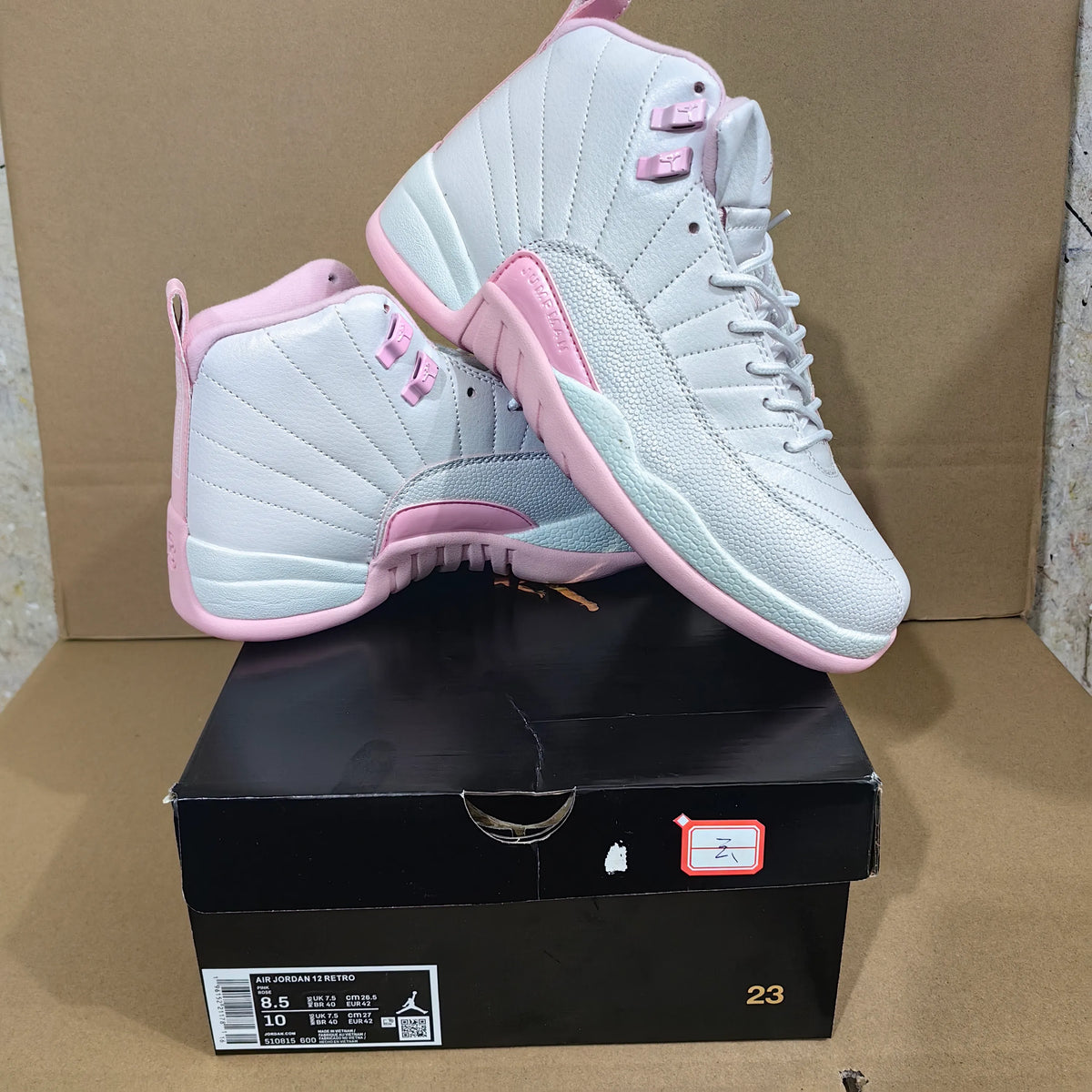 AJ 12 White Pearl Pink Shoes Sneakers - nk0004936 image 4