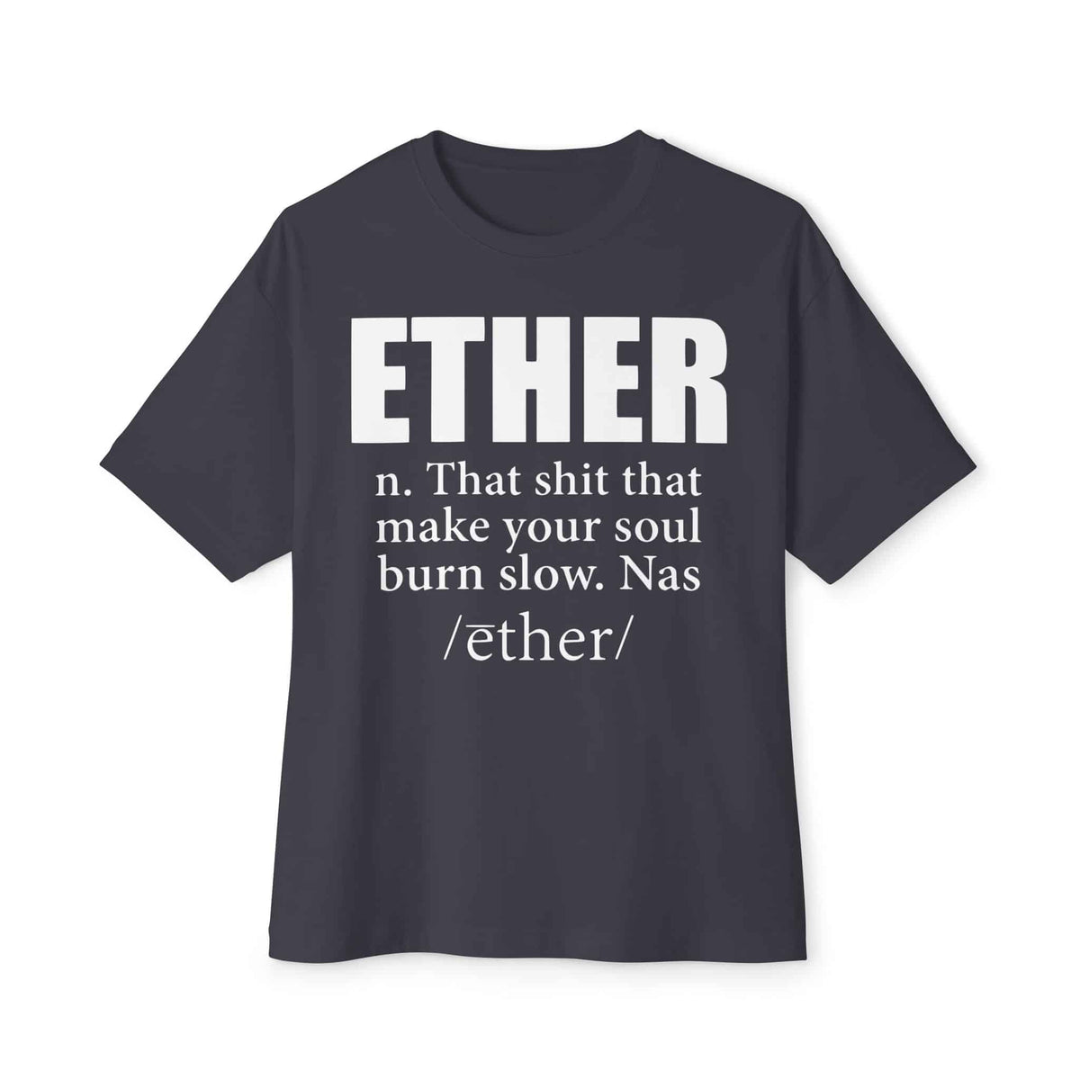 Ether Unisex Oversized Boxy Tee - Dark Grey, S image