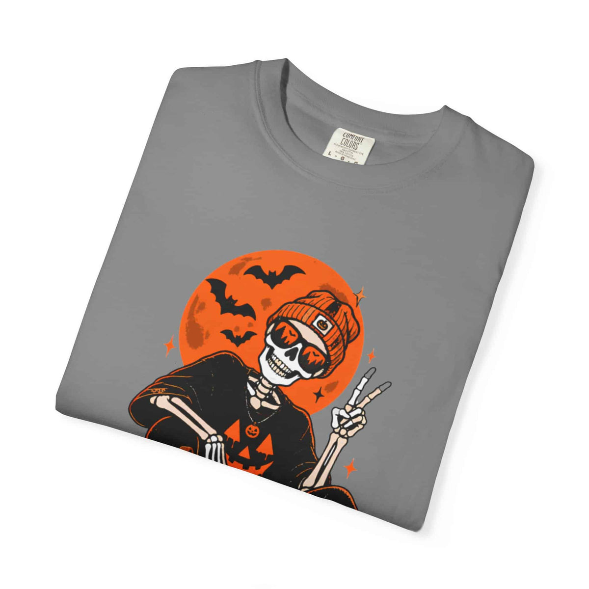 Retro Skater Skeleton Halloween Unisex Garment-Dyed T-shirt image 56