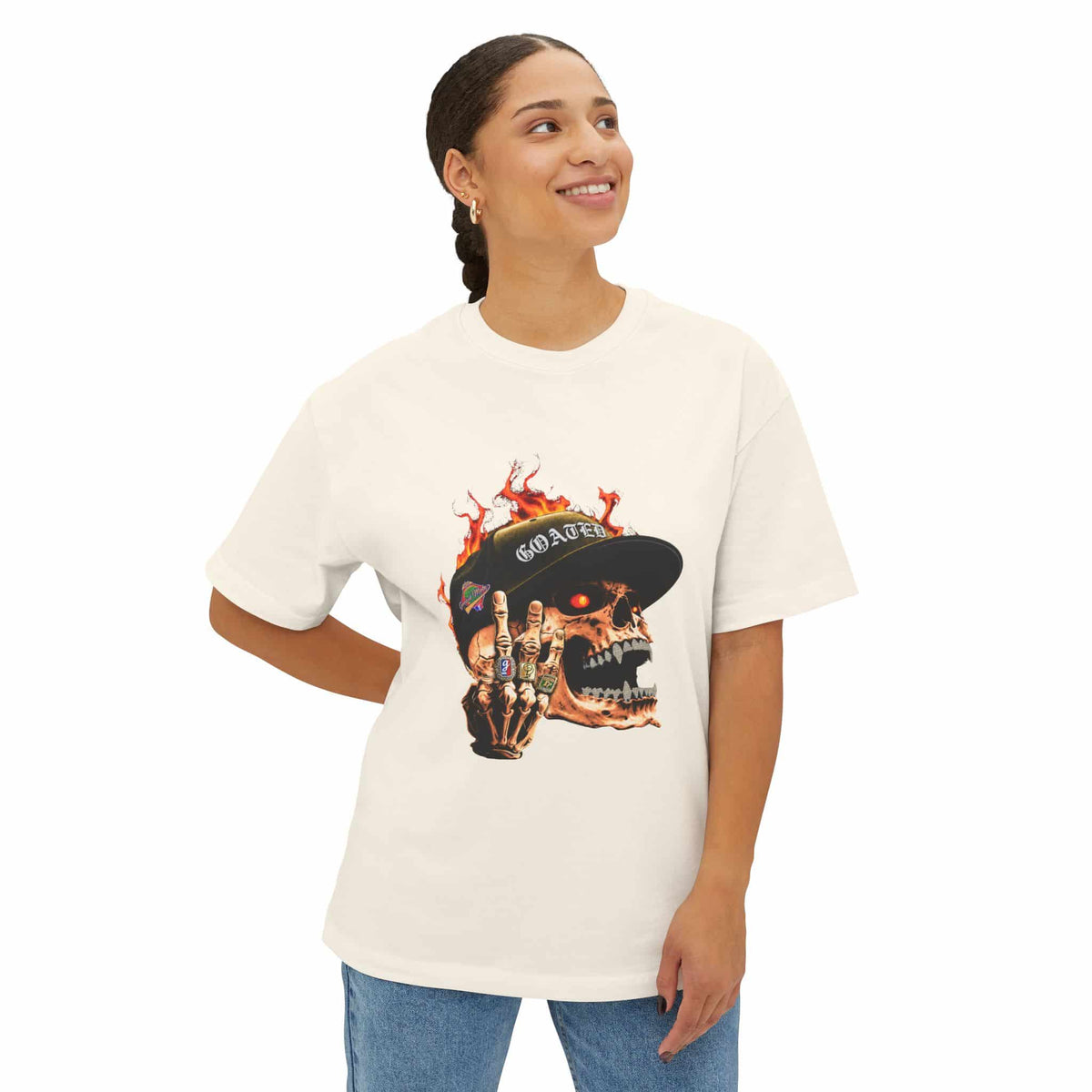 GOATED Skull Unisex Oversized Boxy Tee image 12