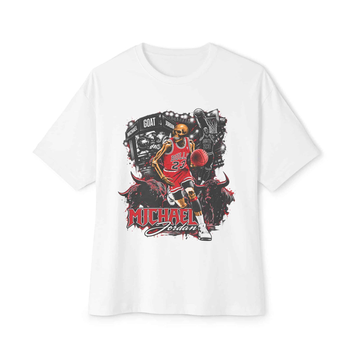 Chicago Legend 23 Unisex Oversized Boxy Tee - White, S image