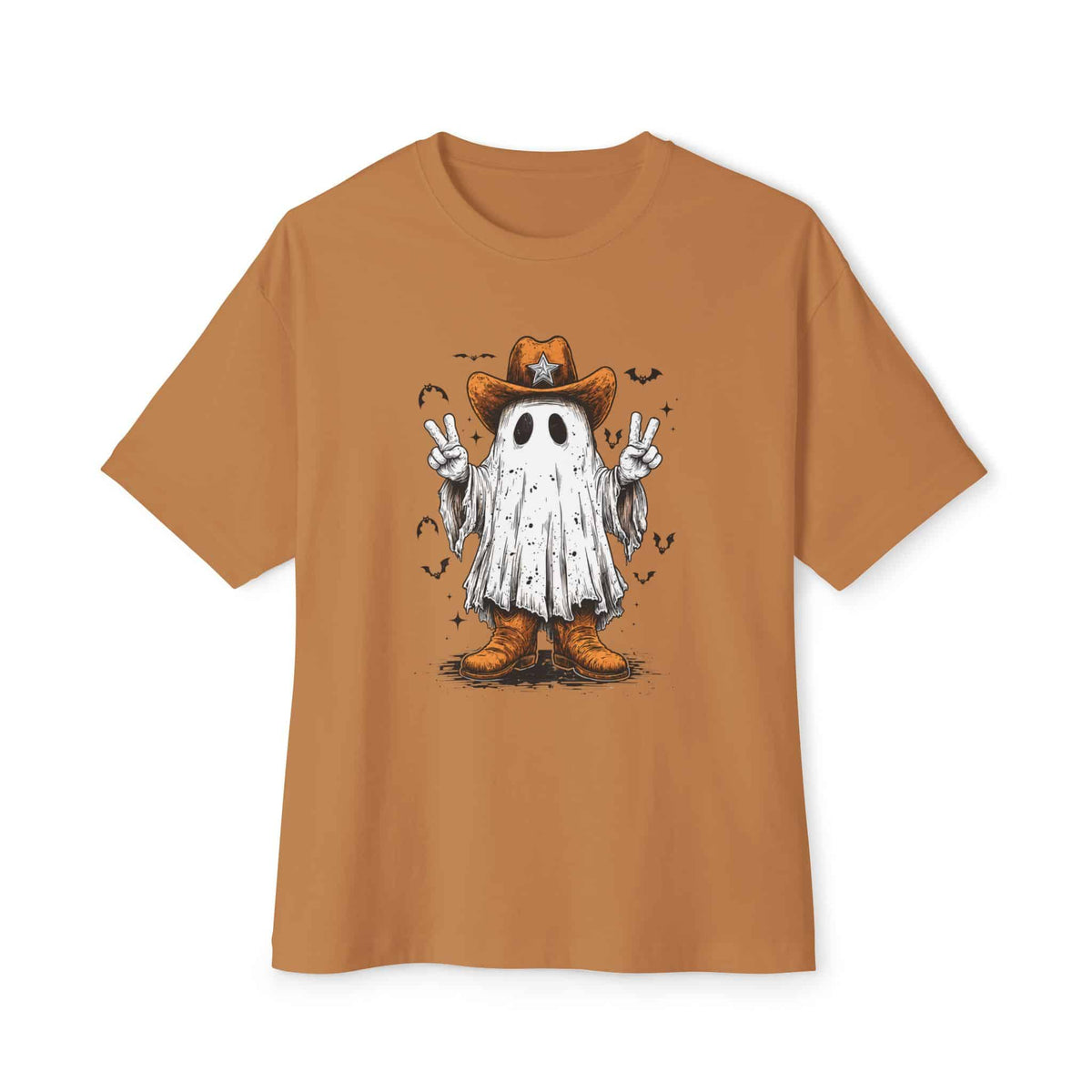 Howdy Ghost Unisex Oversized Boxy Tee - Toast, 2XL image