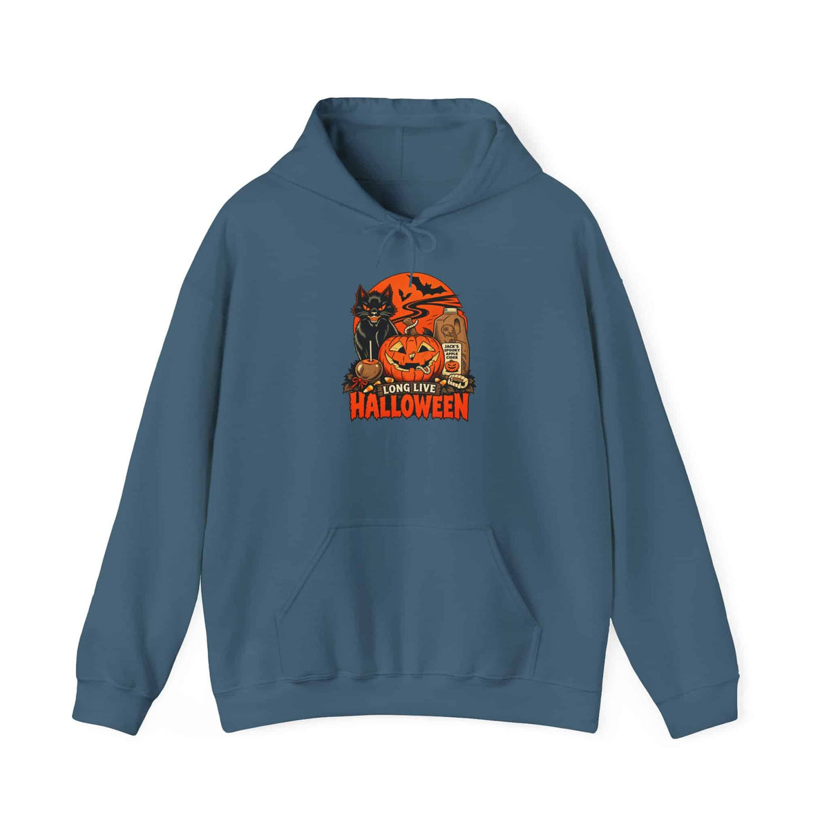 Midnight Cat Hooded Sweatshirt - M, Indigo Blue image