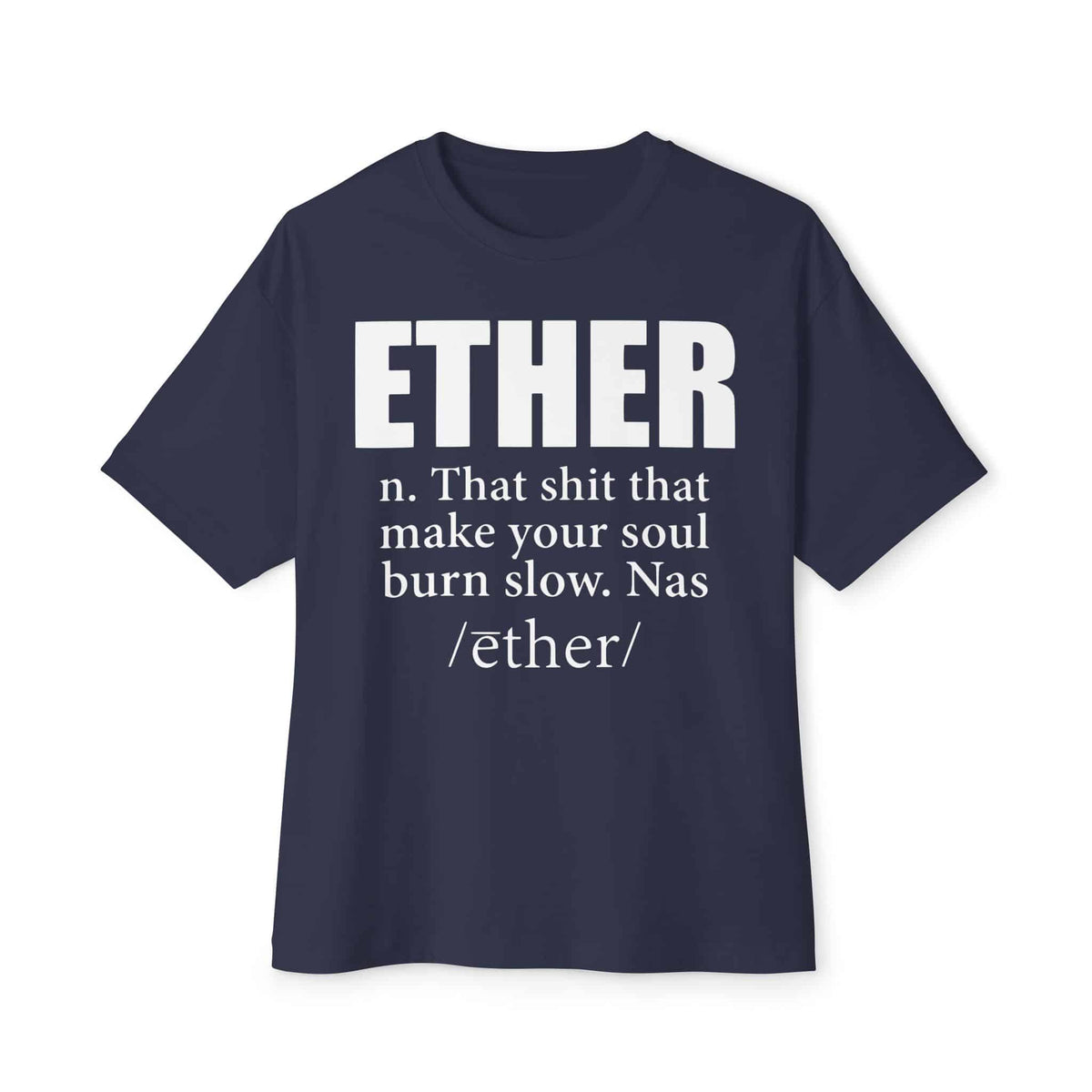 Ether Unisex Oversized Boxy Tee - Navy, S image