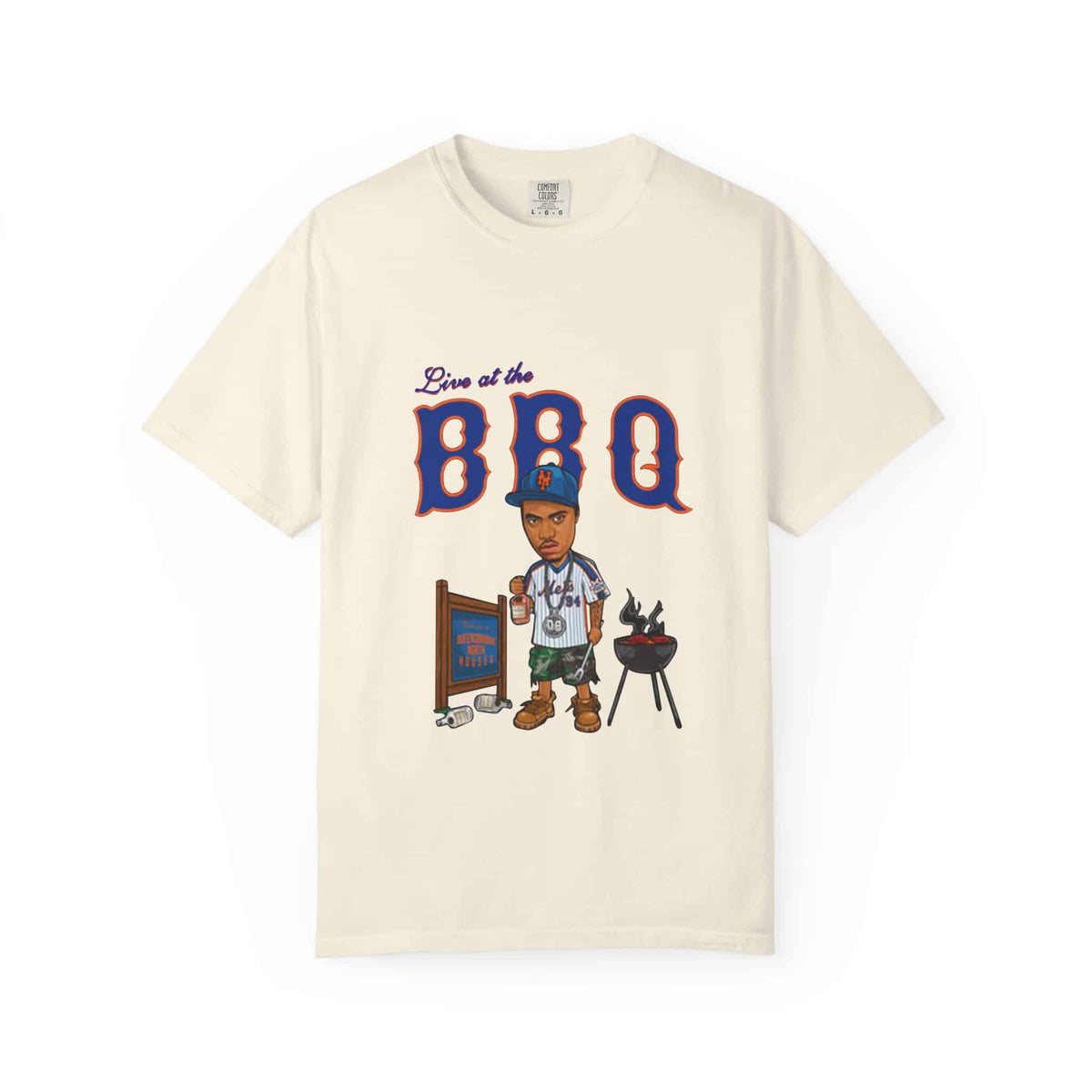 Rap Nas Live At The BBQ Unisex Garment-Dyed T-shirt image