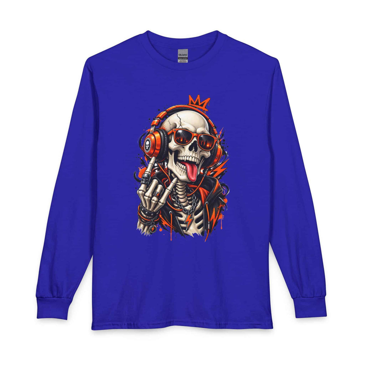 Neon Skull DJ Long Sleeve T-Shirt image