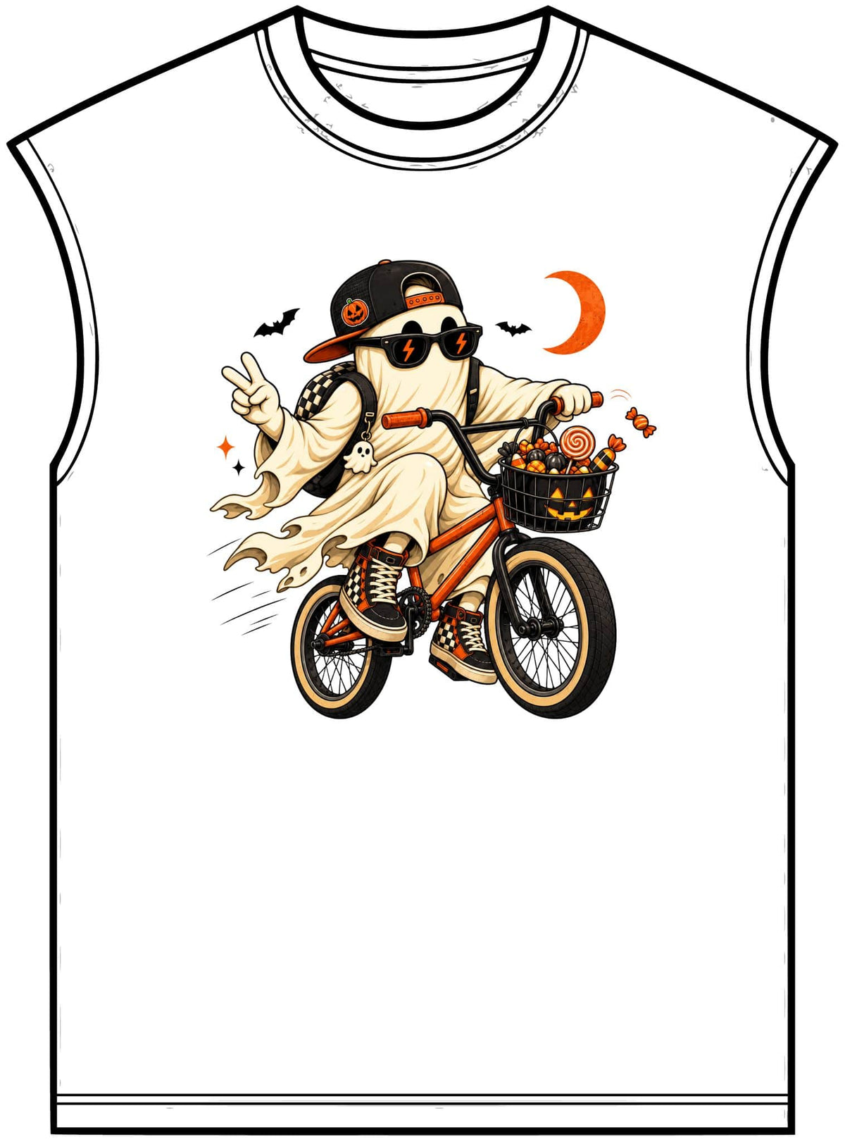 Ghost Rider BMX Unisex Garment-Dyed Muscle Tee image
