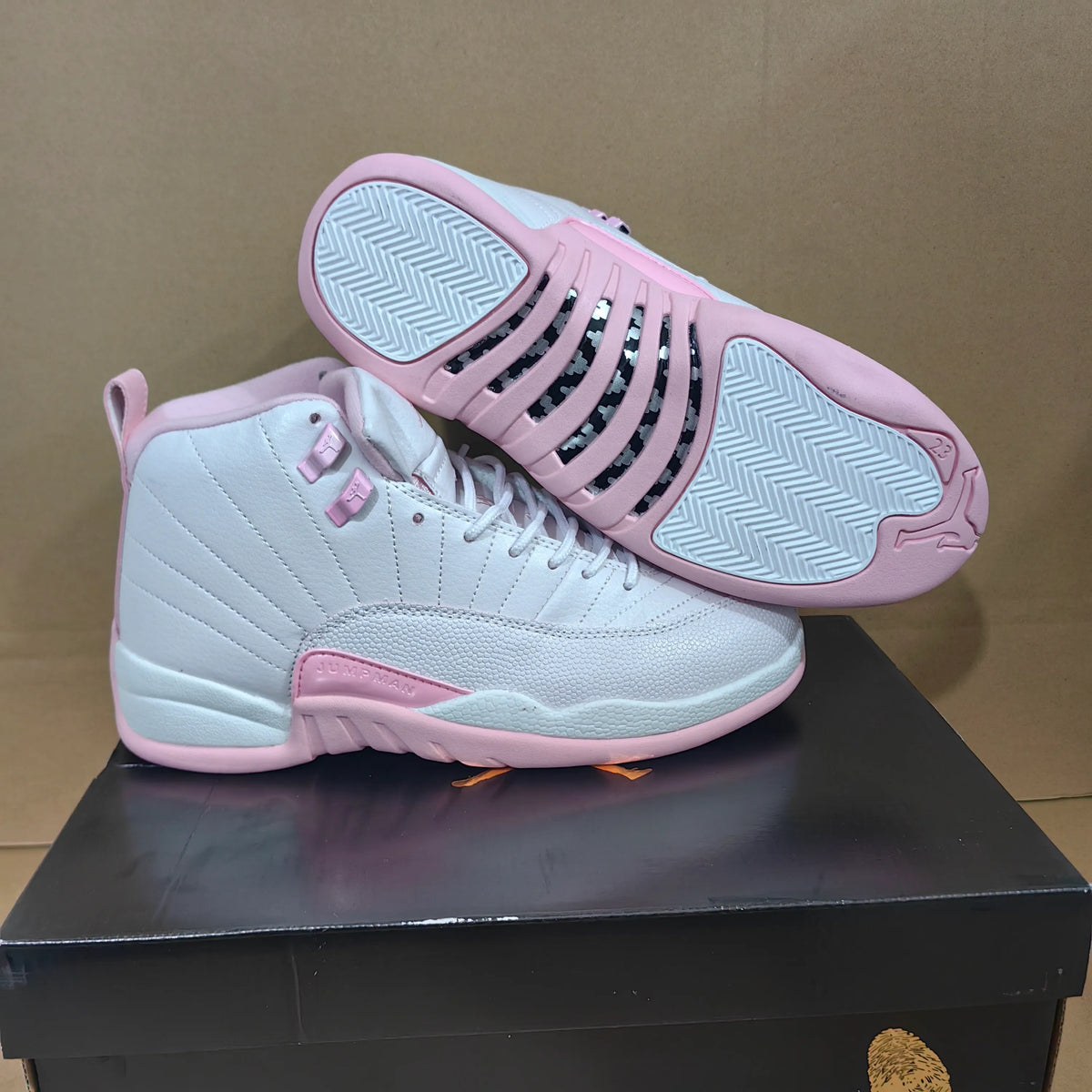 AJ 12 White Pearl Pink Shoes Sneakers - nk0004936 image 15