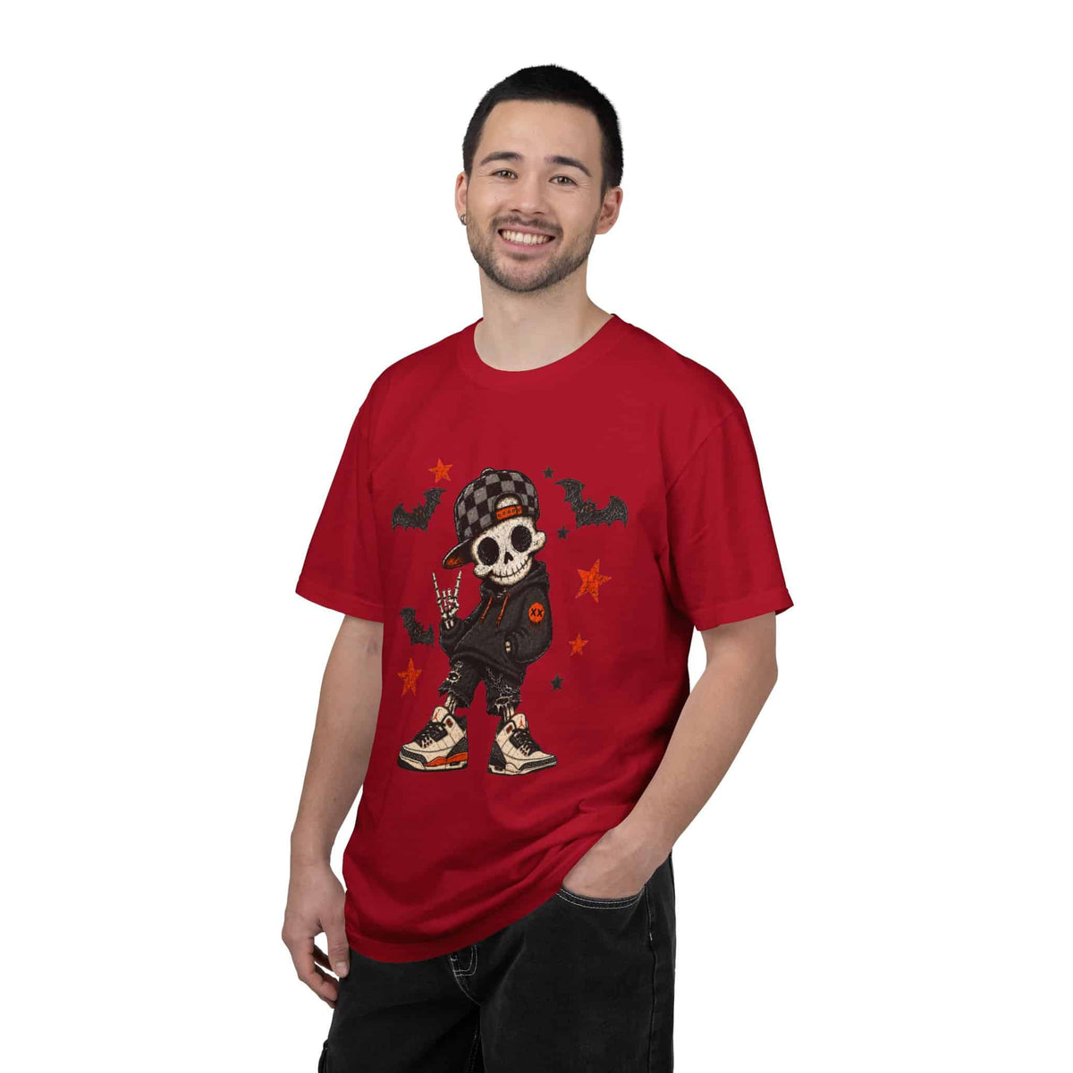 Boy Skeleton Halloween Unisex Garment-Dyed T-shirt image 60