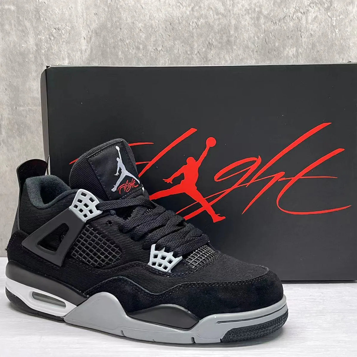 AJ 4 Retro Black Canvas Shoes Sneakers - nk0002275 image 8