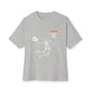 Halloween Basketball Skeleton Unisex Oversized Boxy Tee - Athletic Heather, 2XL image