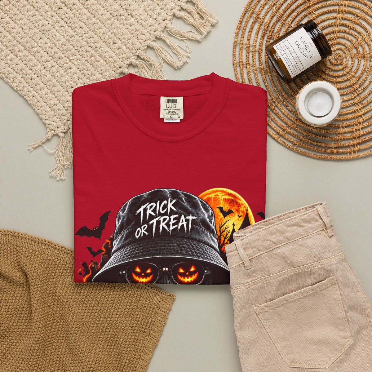 Spooky Streetwear Masked Unisex Garment-Dyed T-shirt image 51