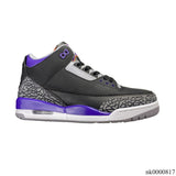AJ 3 Retro Black Court Purple Shoes Sneakers - nk0000817 image 0