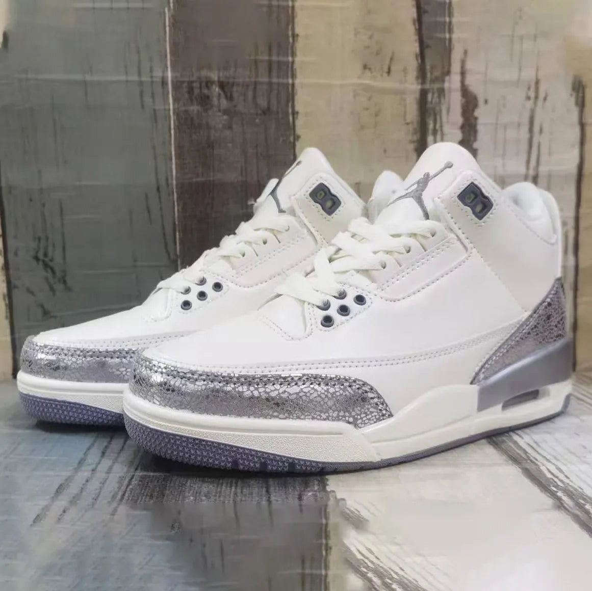 AJ 3 Sail/Metallic Silver Shoes Sneakers – nk0004372 image 5