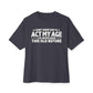 Graphic Print Unisex Oversized Boxy Tee - POD0034 - Dark Grey, L image
