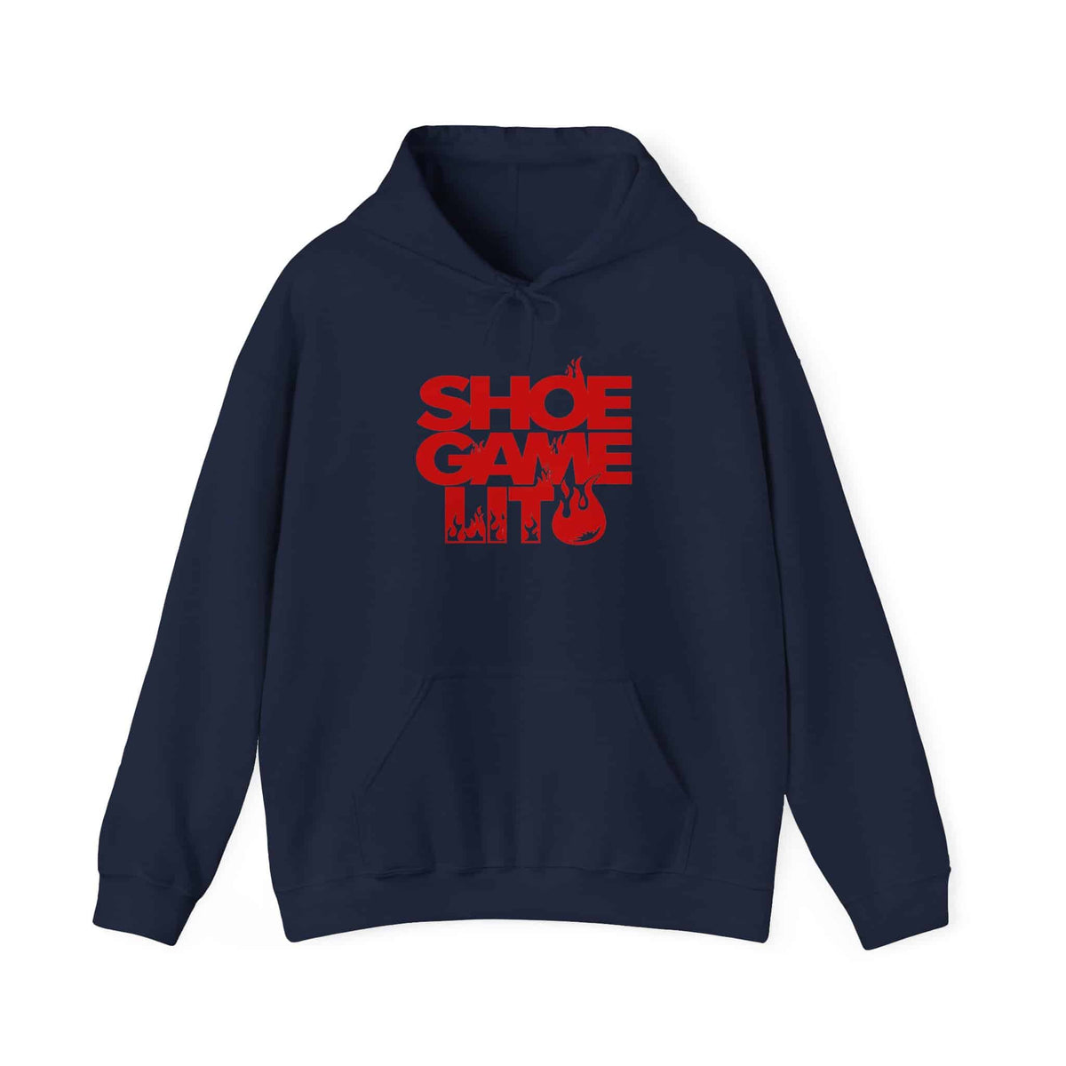 Graphic Print Hooded Sweatshirt - POD0040 - 4XL, Navy image