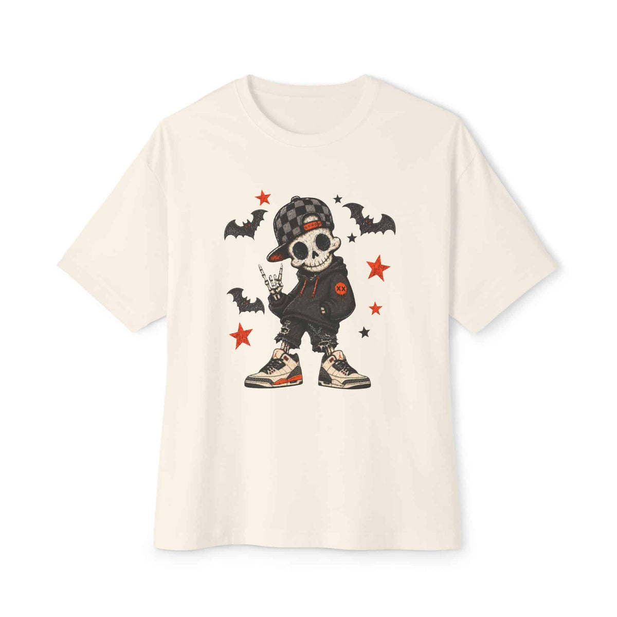 Boy Skeleton Halloween Unisex Oversized Boxy Tee image 5