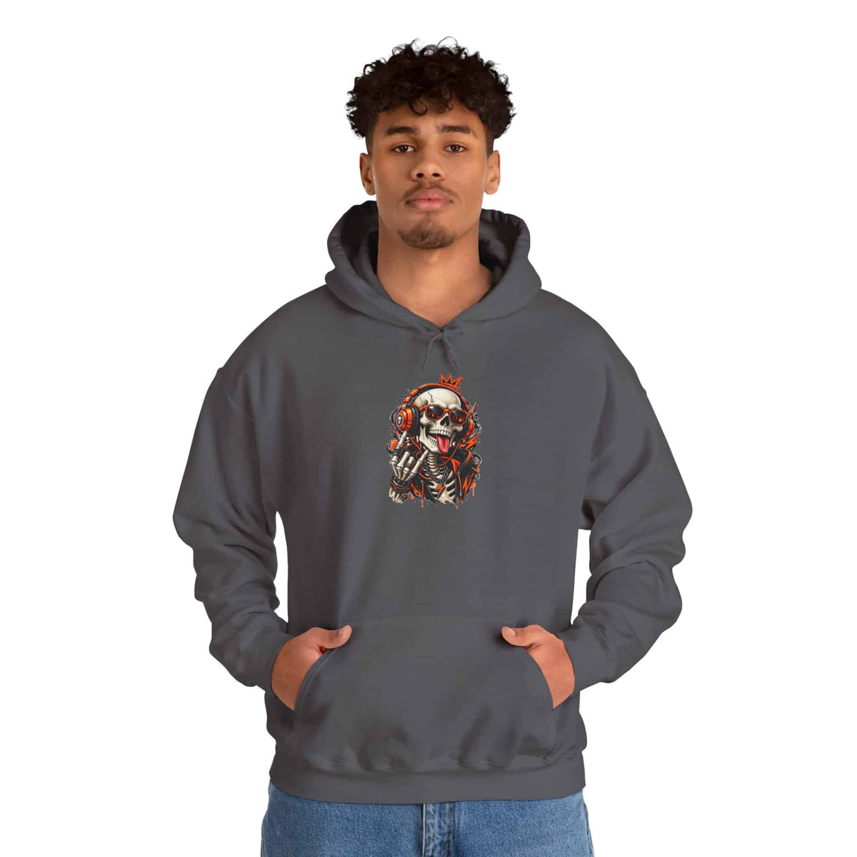 Neon Skull DJ Hooded Sweatshirt image 68