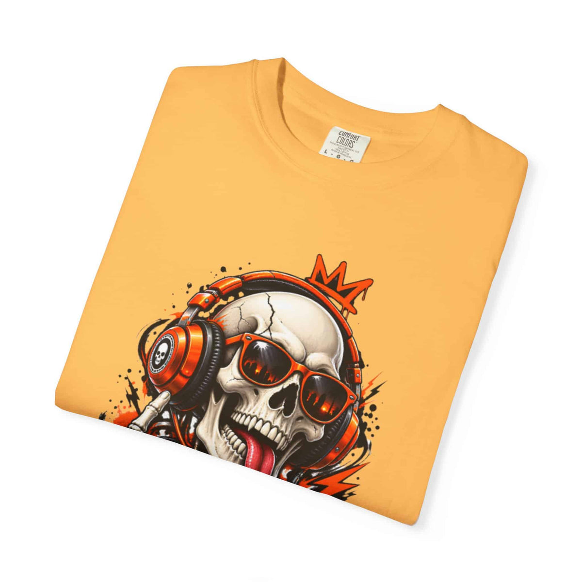 Neon Skull DJ Unisex Garment-Dyed T-shirt image 46