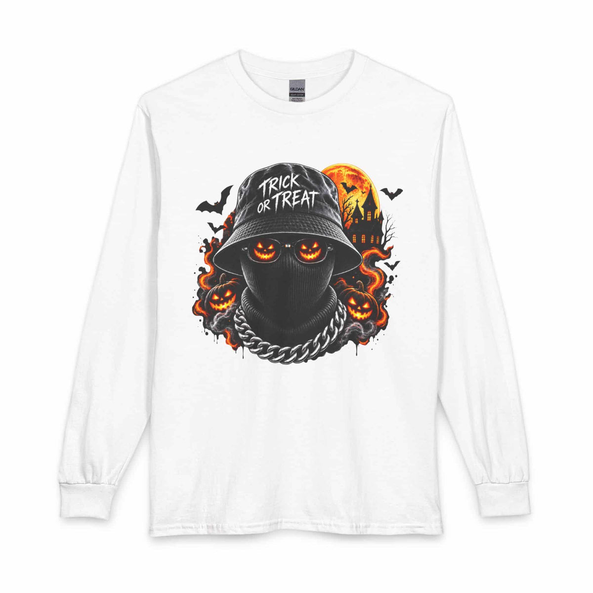 Spooky Streetwear Masked Long Sleeve T-Shirt image