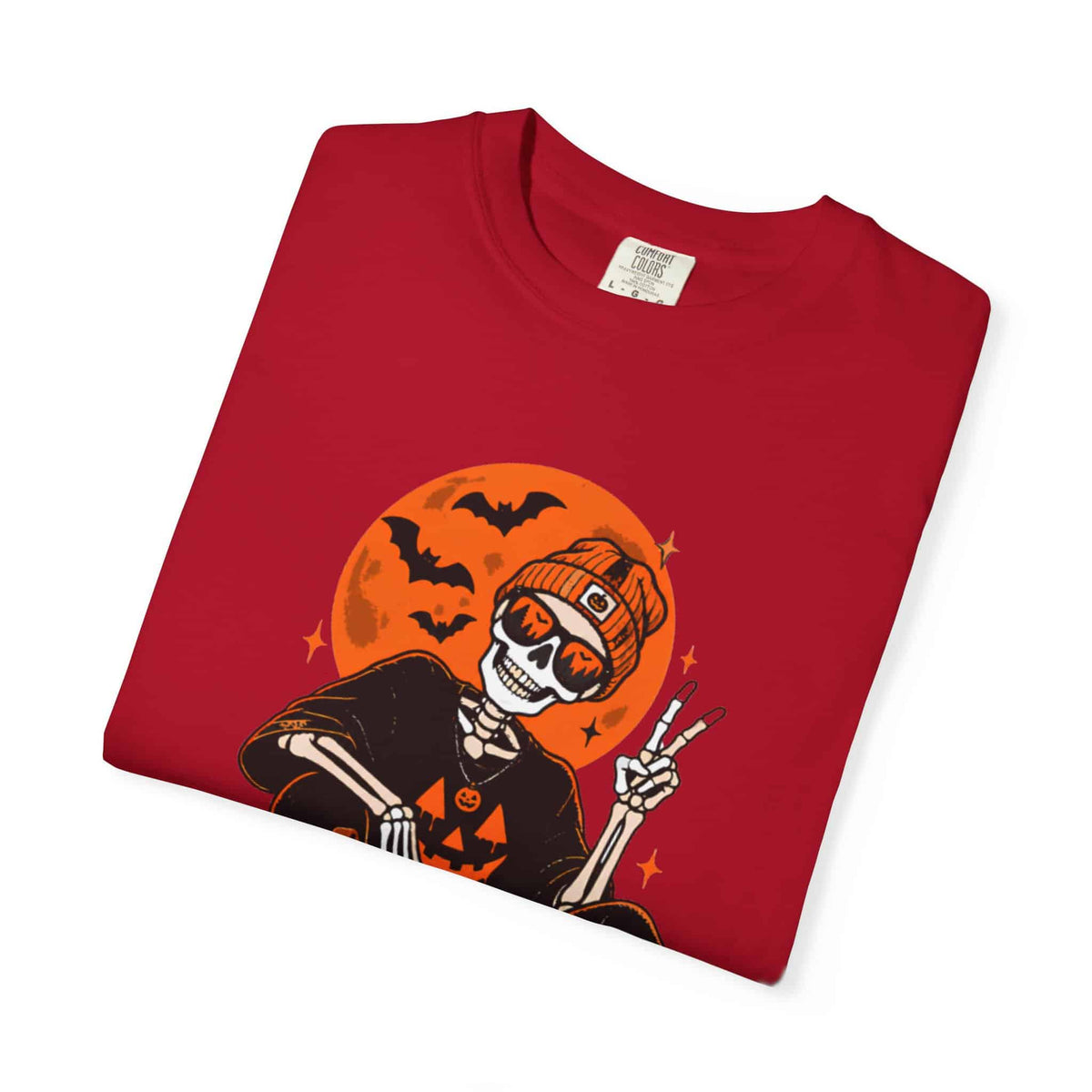 Retro Skater Skeleton Halloween Unisex Garment-Dyed T-shirt image 50