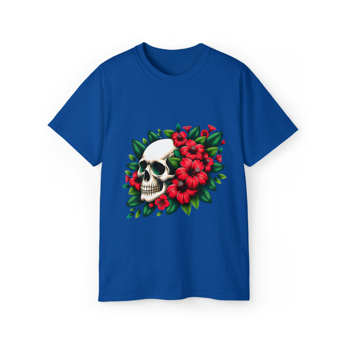Flower Skull T-Shirt - Royal, S image