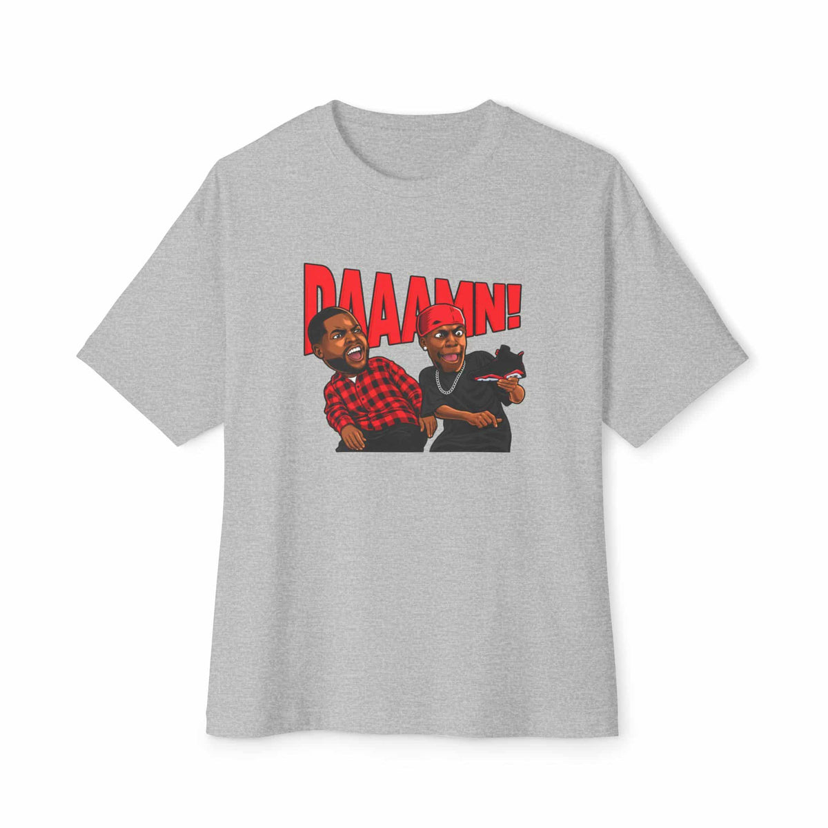 Graphic Print Unisex Oversized Boxy Tee – POD0035 - Athletic Heather, 2XL image