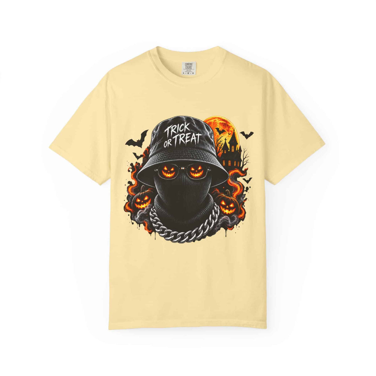Spooky Streetwear Masked Unisex Garment-Dyed T-shirt image