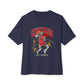 Graphic Print Unisex Oversized Boxy Tee - POD0038 - Navy, XS image