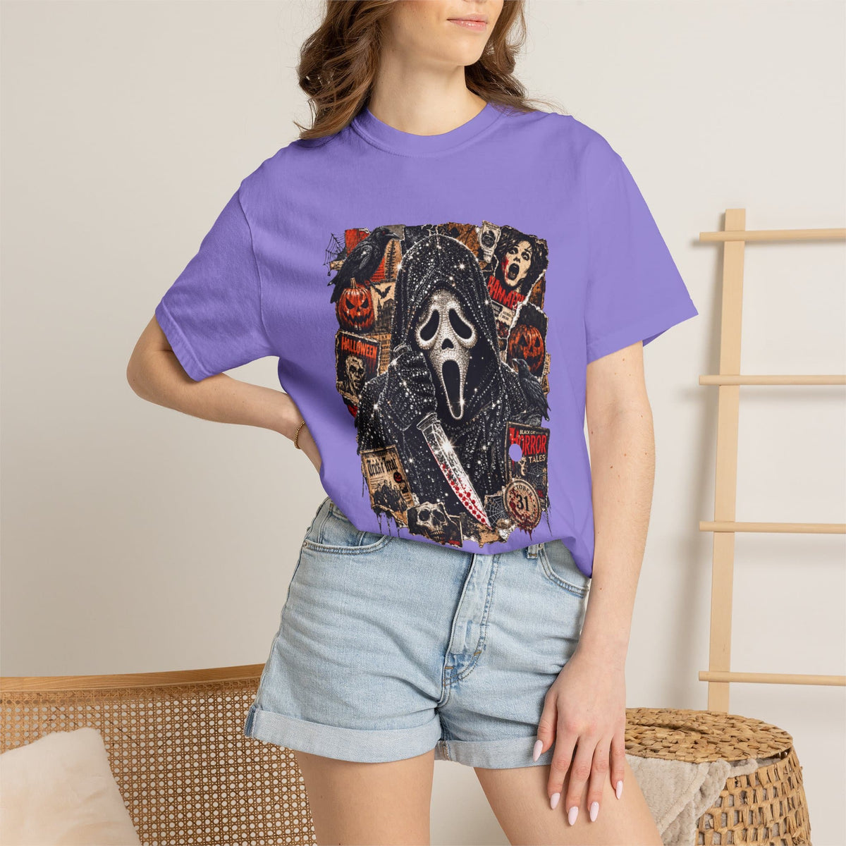 Halloween Horror Unisex Garment-Dyed T-shirt image 74