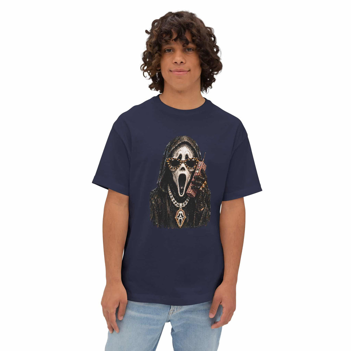 Halloween Ghostface Unisex Oversized Boxy Tee image 29