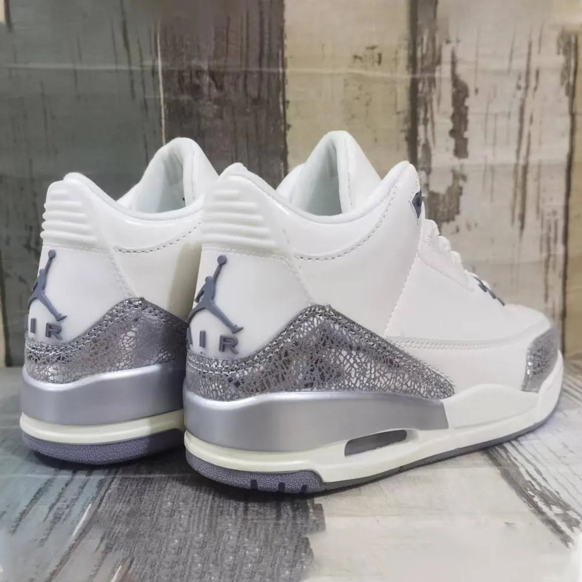 AJ 3 Sail/Metallic Silver Shoes Sneakers – nk0004372 image 9