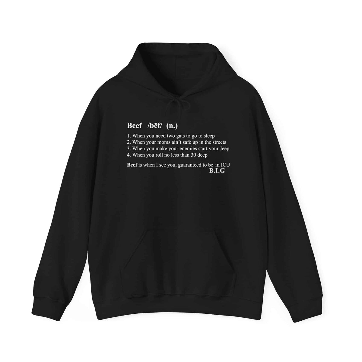 Beef Definition Hooded Sweatshirt - XL, Black image