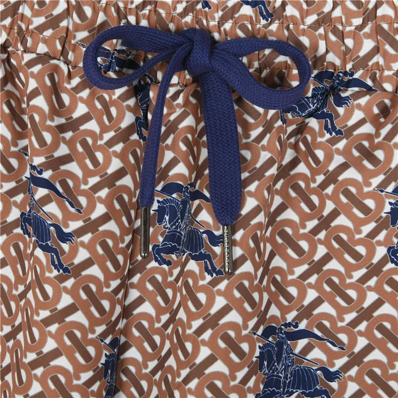 BUR All-Over Monogram Knight Print Shorts in Brown – 371 – bbr0000371