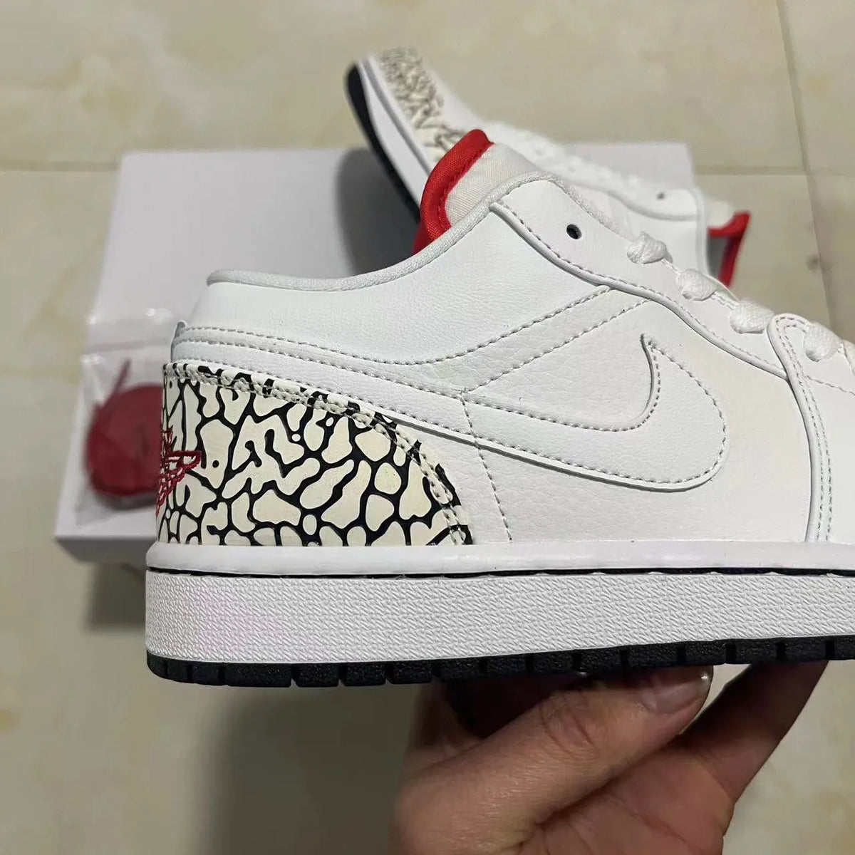 AJ 1 Phat Low Cement Grey Shoes Sneakers - nk0003694 image 6
