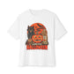 Midnight Cat Unisex Oversized Boxy Tee - White, 3XL image